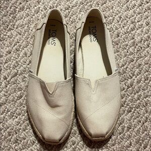 TOMS Women's Beige Espadrille Slip-Ons